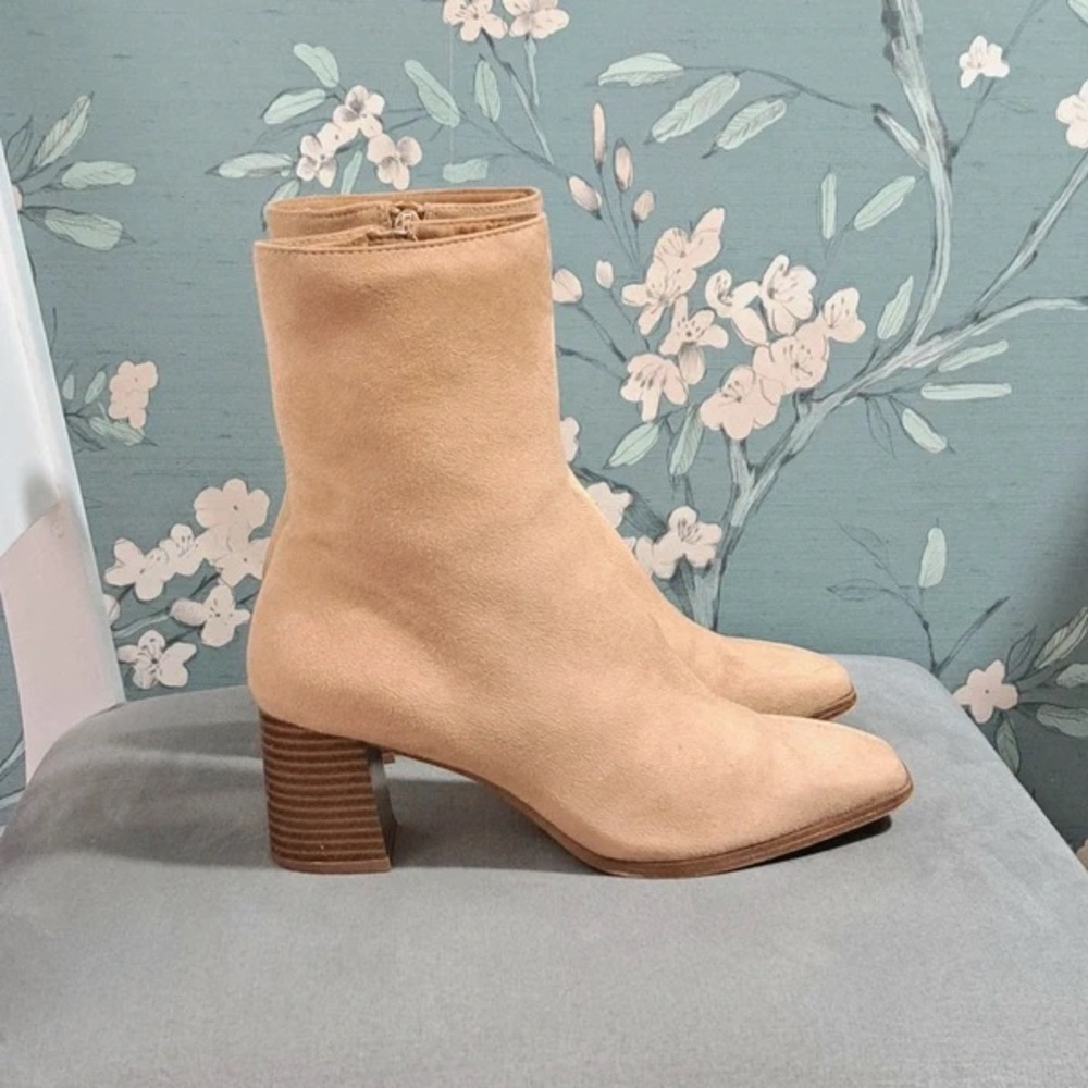 H&M Light Tan Block Heel Boots